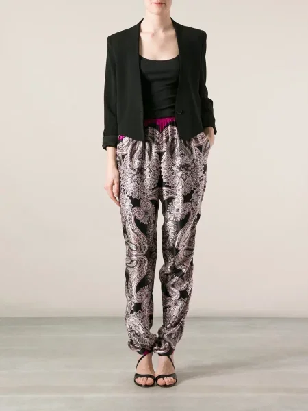 Pantaloni Lanvin cu imagine cu model paisley negru