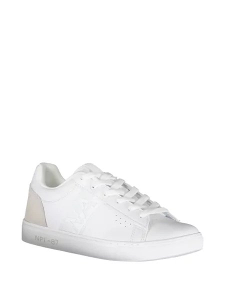 Sneakerși Napapijri din piele de căprioară alb