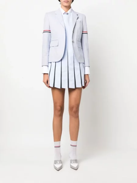 Dryžuotas vienakrūtis švarkas Thom Browne mėlyna