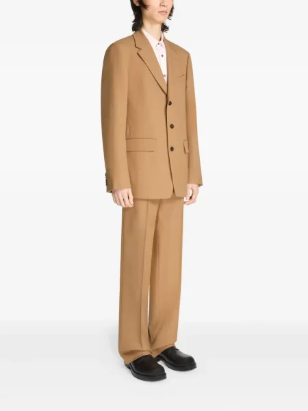 Costum Dries Van Noten de lână de costum maro