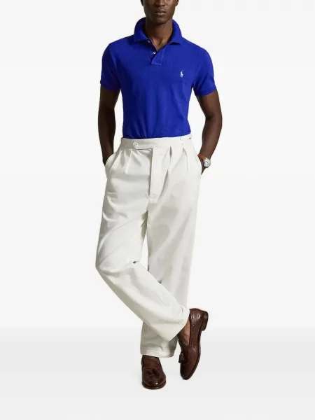 С яка кожена поло тениска Polo Ralph Lauren с връзки кафяво