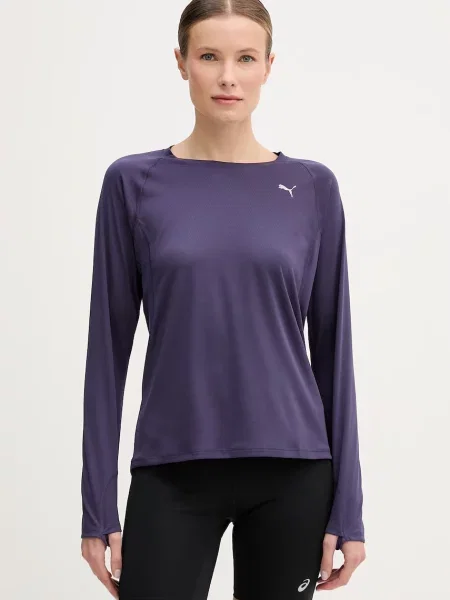 Puma longsleeve sportowy Run Velocity fioletowy