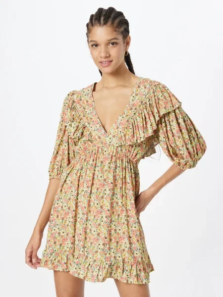 Nasty Gal Ruha bézs / sárga / őszibarack / fekete
