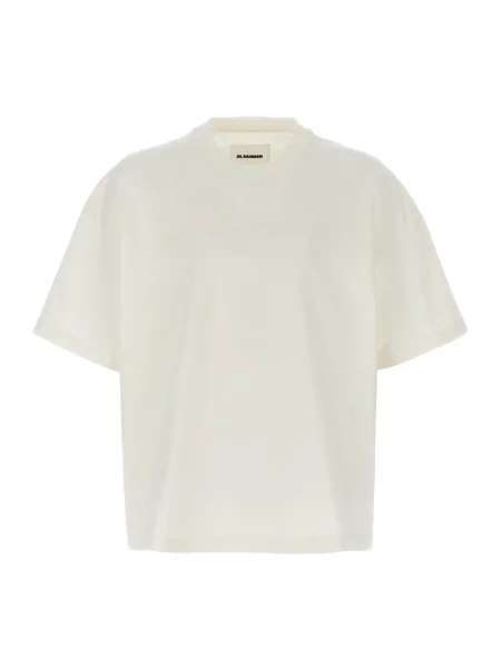 Koszulka Jil Sander z logo casual beżowa