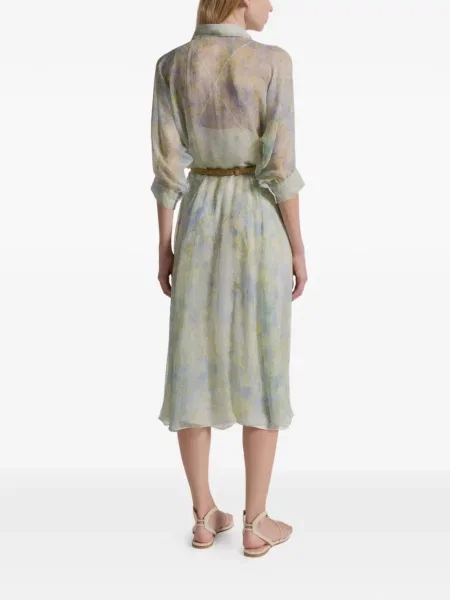 Rochie Alberta Ferretti cu model floral de costum albastru