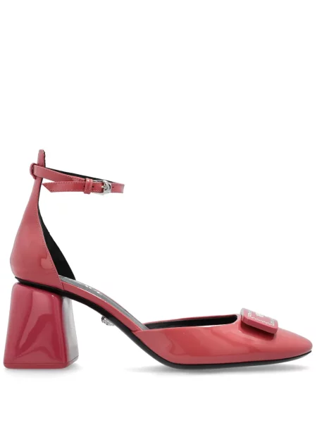 Pantofi cu toc Versace din piele roz