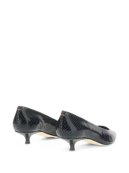 Pantofi cu toc Aeyde cu imagine cu model piele de șarpe verde