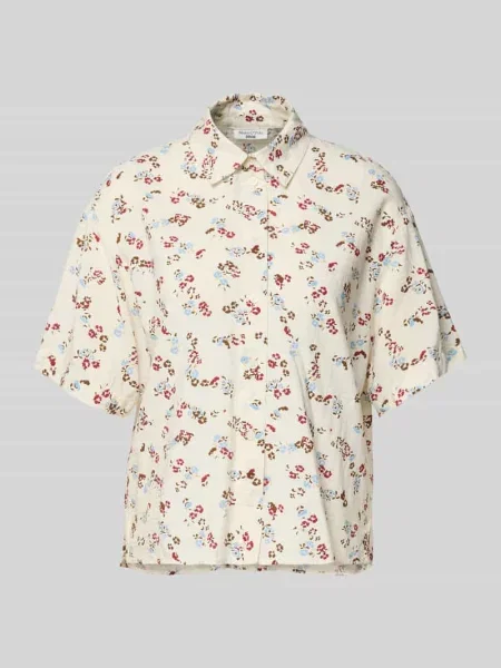Bluzka z krótkim rękawem o kroju regular fit z mieszanka Marc O'polo Denim biała