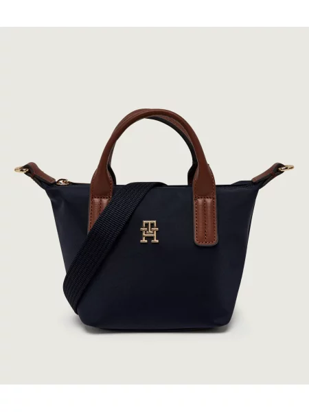 Tommy Hilfiger Bőrönd bőr hozzáadásával barna