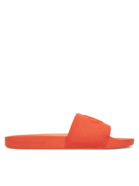 Calvin Klein Jeans Klapki Slide Hf Mono Cv pomarańczowy