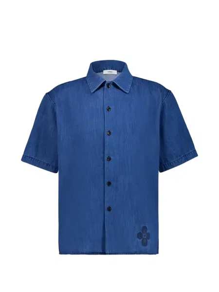 Риза Commas на райета синьо