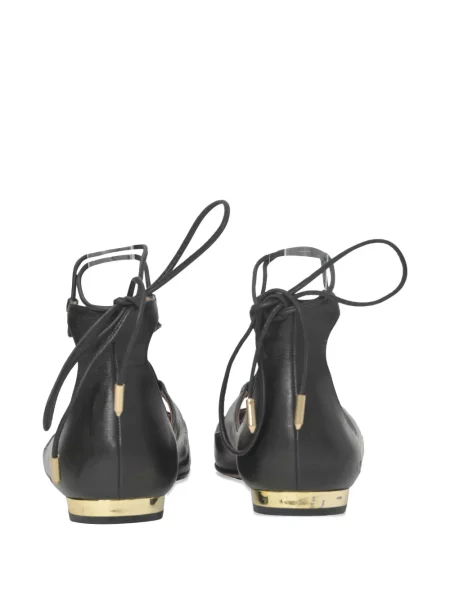 Балеринки Aquazzura с връзки с дантела черно