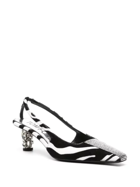 Raštuotos bateliai Tom Ford slingback su zebro raštu juoda