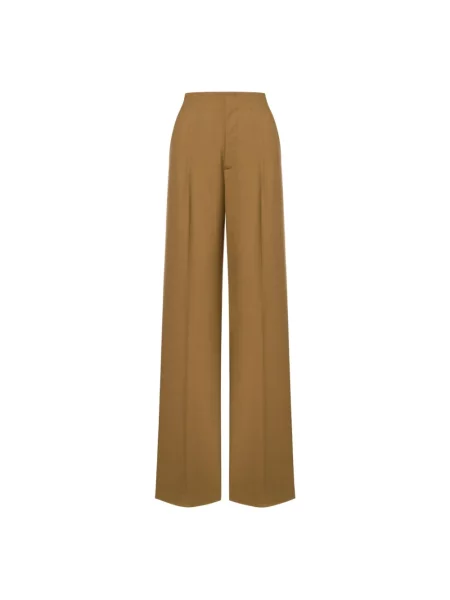 Spodnie Alberta Ferretti wełniane w tropikalny nadruk brązowe