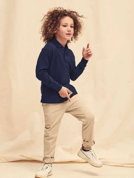 Tricou polo copii Fruit Of The Loom albastru