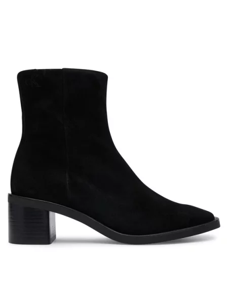 Členková obuv Calvin Klein Block Heel Ank Boot Suede čierna
