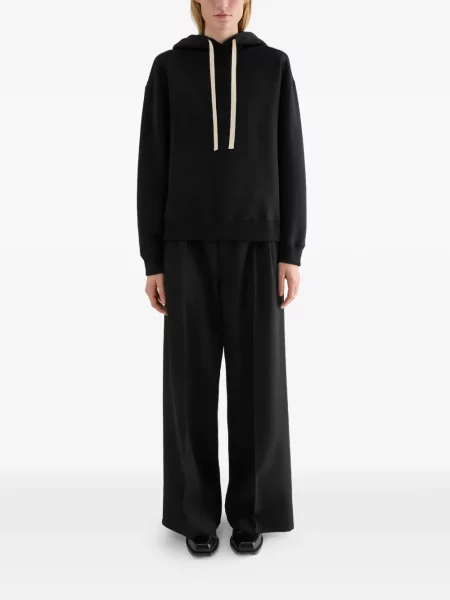 Hanorac cu glugă Jil Sander cu imagine negru