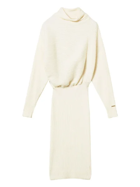 Rochie midi Twinset până la genunchi de costum alb