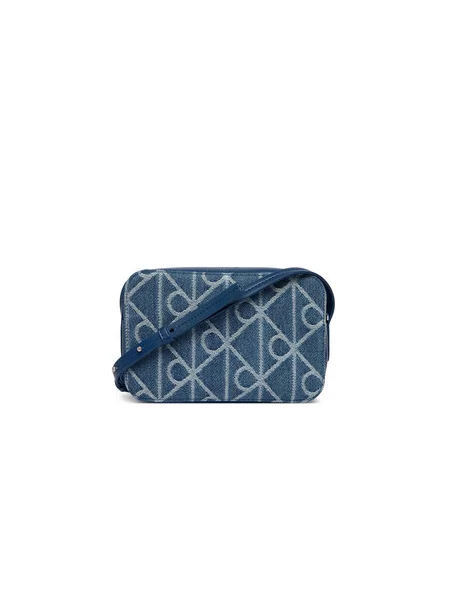 Torbica Calvin Klein Emblem Aop Denim Camera Bag plava