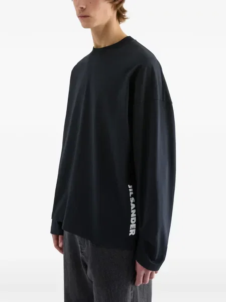 Tricou Jil Sander cu imagine albastru
