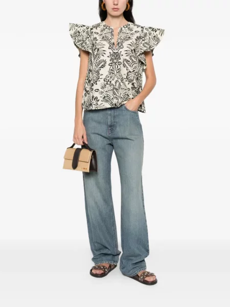 Top Ulla Johnson cu model floral cu imagine