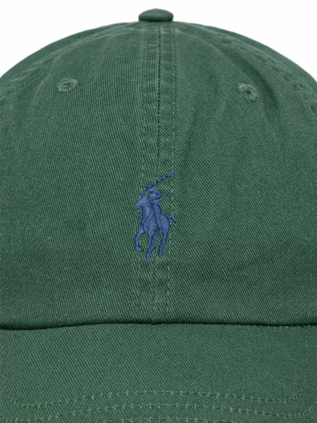 Kožené pantofle Polo Ralph Lauren s autogramem s výstřihem do v zelené