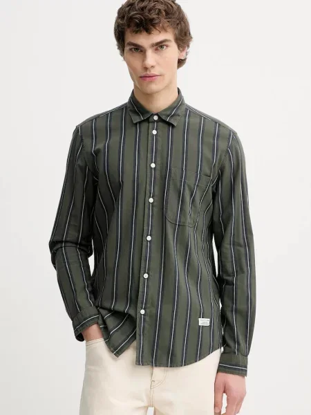 Marc O'Polo cămașă din cu guler clasic regular verde