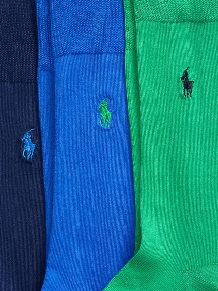 Ленени карирани чорапи Polo Ralph Lauren джобове на гърдите черно