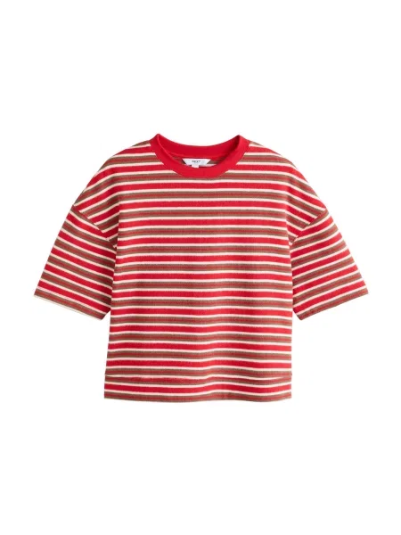 Next Tricou maro închis / roșu alb