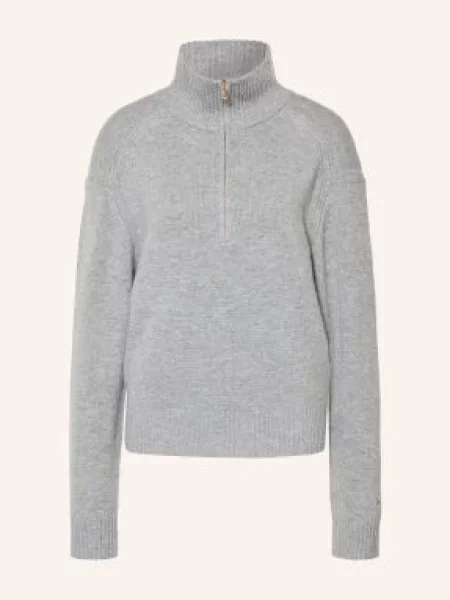 Maje Sweter Typu Troyer grau