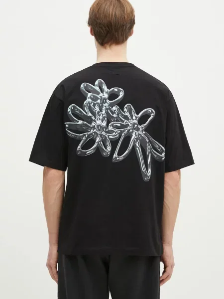 Футболка Filling Pieces в цветочек с принтом черная