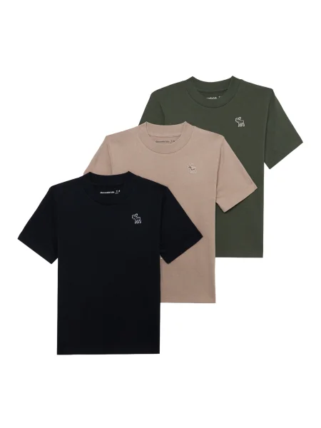 Abercrombie & Fitch Tricou bej / verde negru
