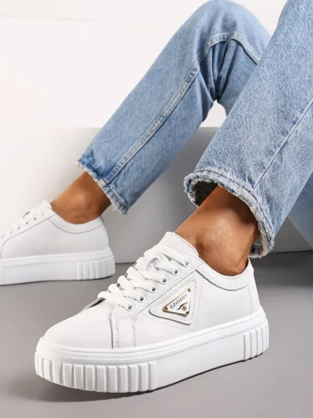 Sneakersy Skórzane na Platformie Ulvinasa białe