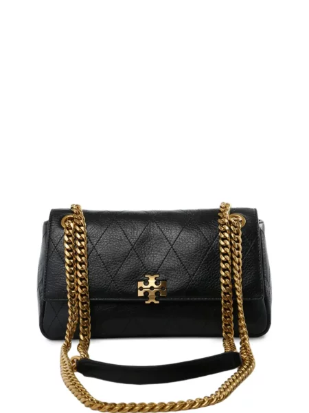 Bőr steppelt kézitáska Tory Burch fekete