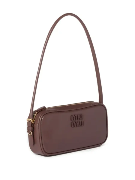Mini geantă Miu Miu din piele mini maro