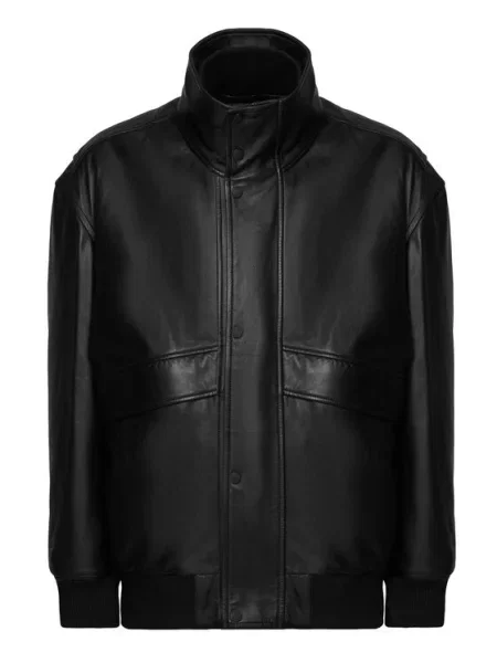 BOSS Geacă de piele negru