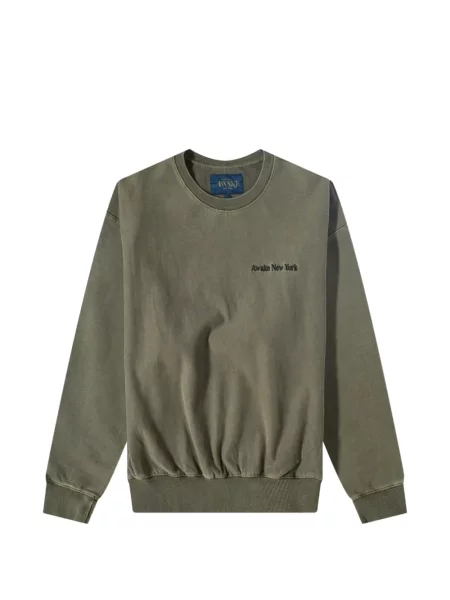 Hanorac crewneck Awake Ny cu broderie verde