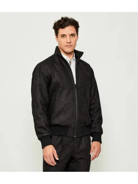 HUGO Geacă bomber | Modern fit cu adaos de mătase negru