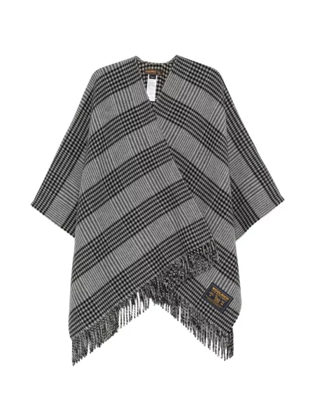 Geacă Woolrich cu franjuri în carouri gri