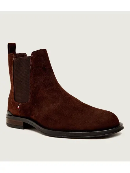 Tommy Hilfiger Ghete chelsea Corporate | piele întoarsă maro
