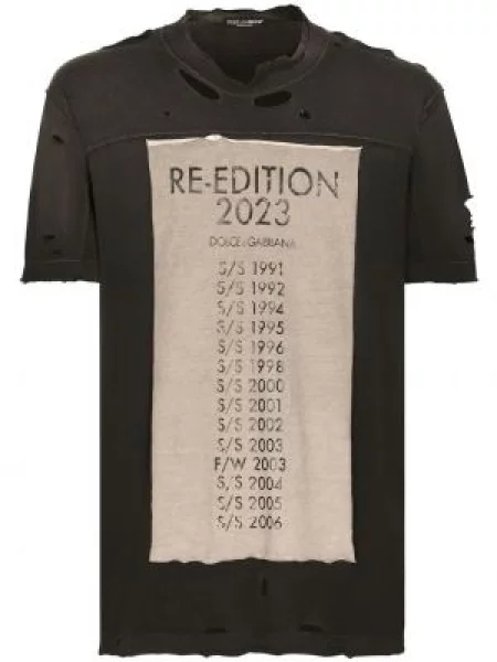 Tricou grafic Dolce & Gabbana cu imagine negru