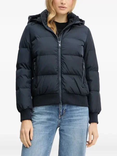 Geacă cu puf Armani Exchange cu glugă albastru