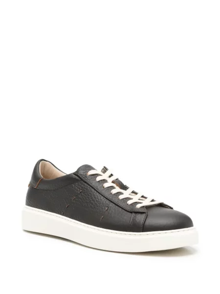 Sneakerși Eleventy din piele maro