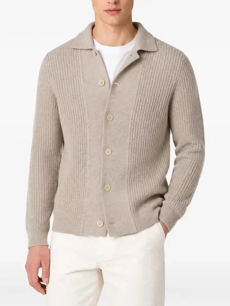 Gulerat cardigan Lardini tricotate