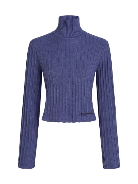 KARL LAGERFELD JEANS Pulover Plisse tamno plava crna