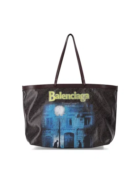 Shopperka Balenciaga skórzana brązowa