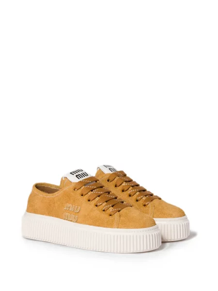 Sneakerși Miu Miu din piele de căprioară