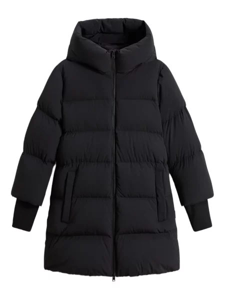 Palton Woolrich cu glugă negru