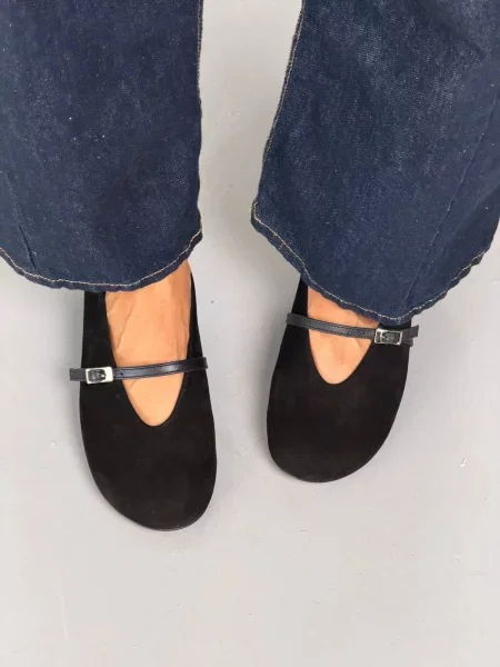 Замшевые балетки Maletskiy черные