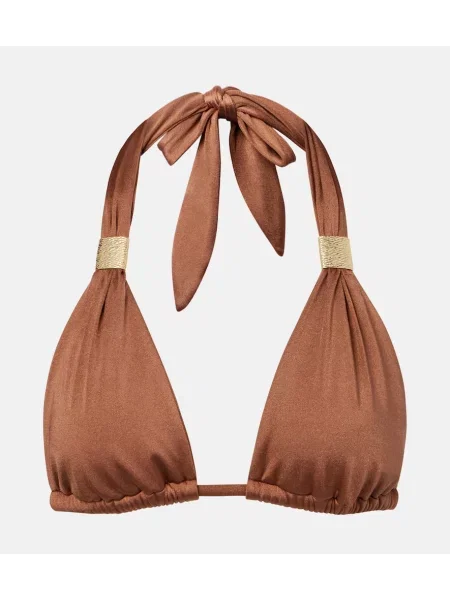 Bikini Heidi Klein cu gât halter maro